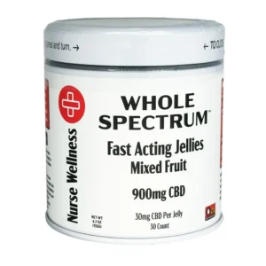 nurse wellness whole spectrum cbd jellies fast acting jellies mixed fruit 900mg CBD